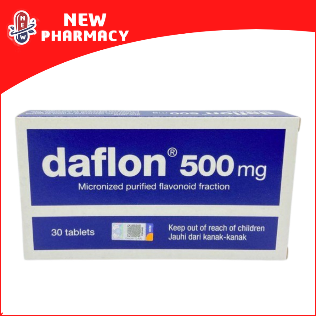 DAFLON 500MG TABLETS 2X15s (For Hemorrhoid treatment/Untuk rawatan