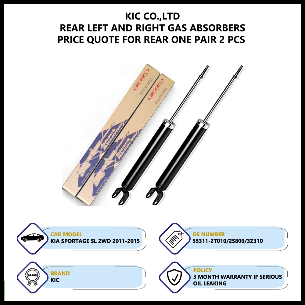 Kia Sportage SL 20112015 2WD Rear Left And Right KIC Gas Shock