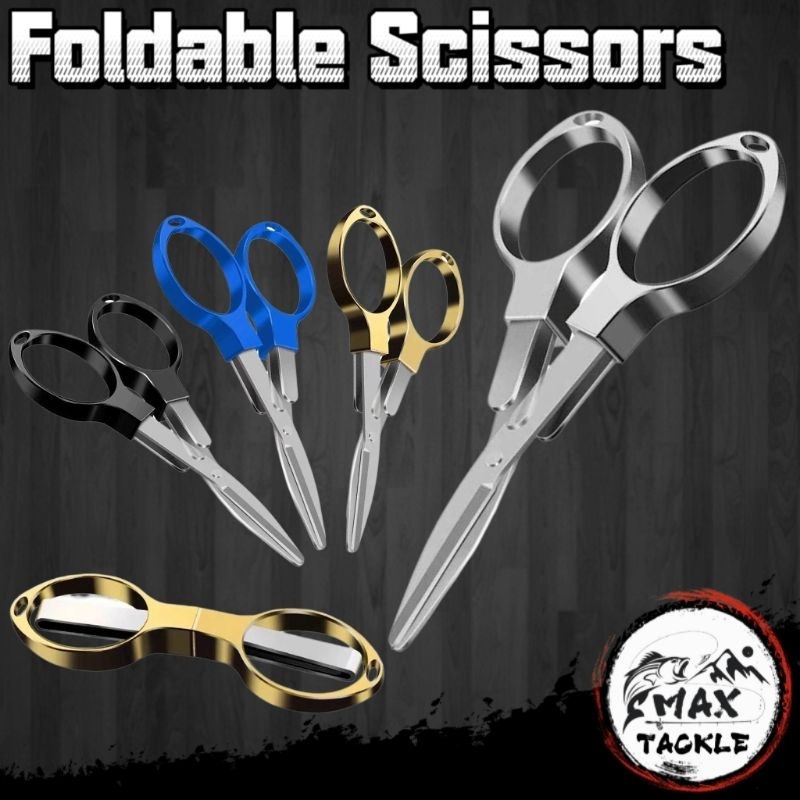 MINI Portable Folding Scissors Aluminium Alloy Scissors Gunting Fishing ...