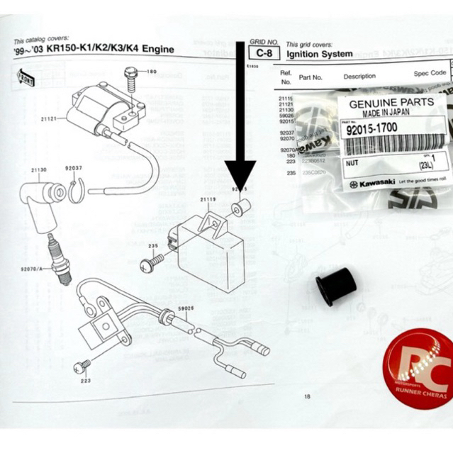 NUT GETAH SKRU CDI RR150 ZX150 ORIGINAL KAWASAKI | Shopee Malaysia