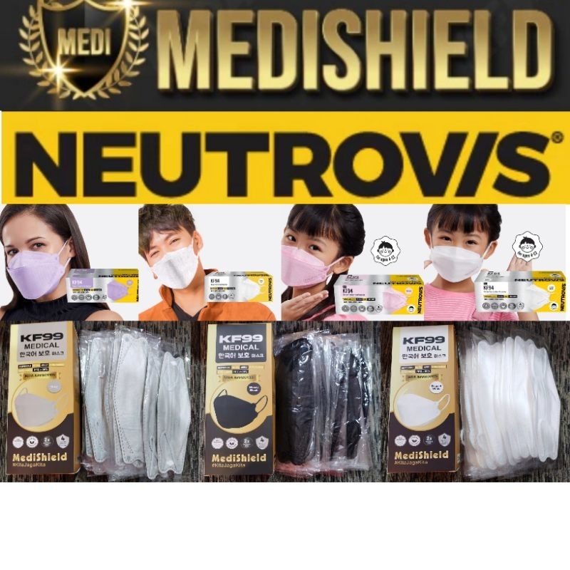 Medishield & Neutrovis & Golden Medical Grade KF94 KF99 Mask (20pcs