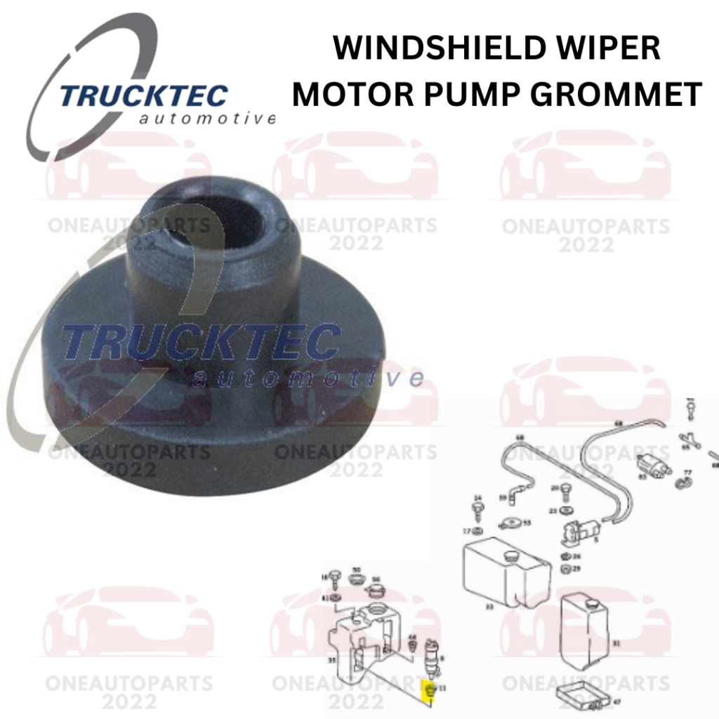 Trucktec Germany Windscreen Pump Motor Grommet Mercedes Benz W123 W124 