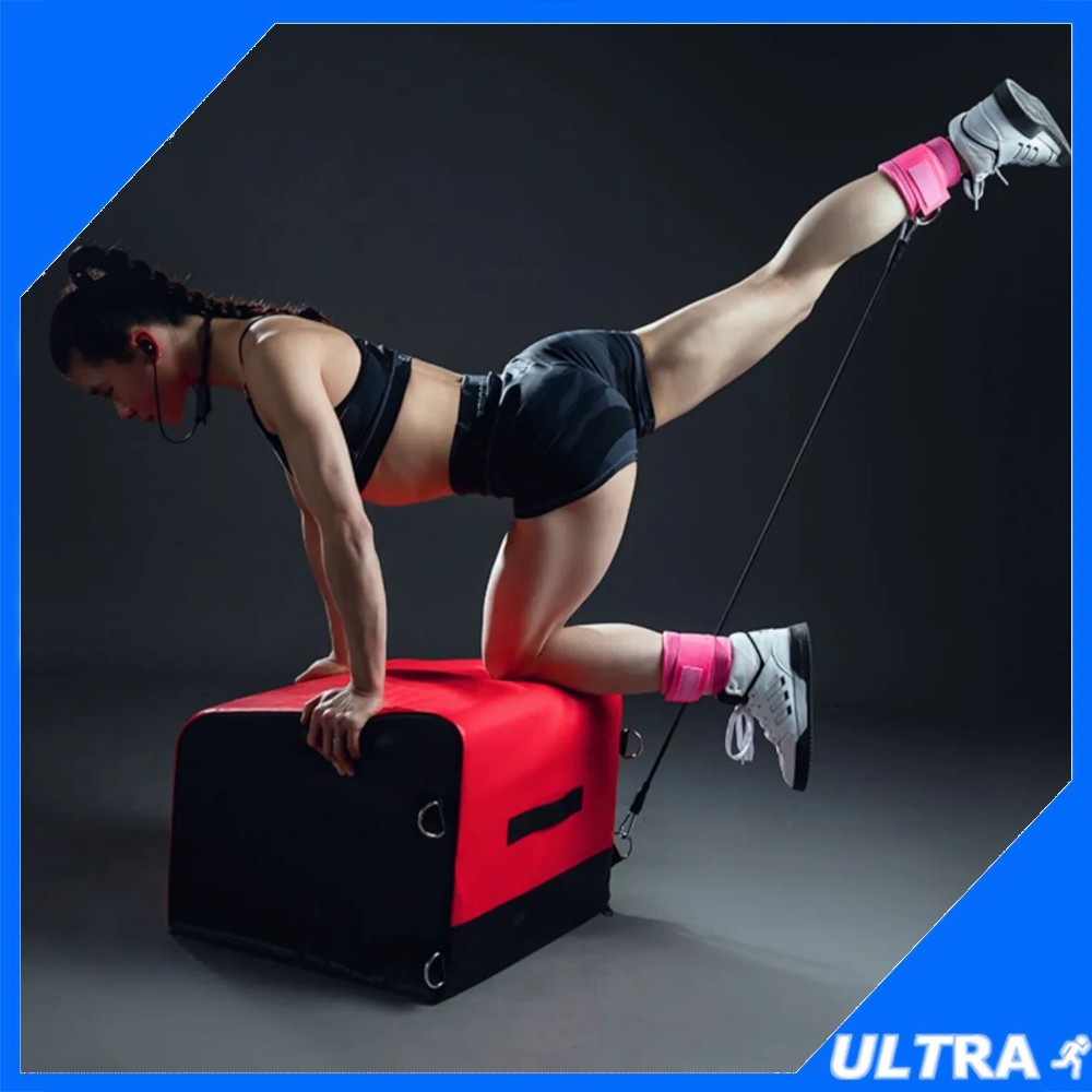 Hip Thrust Box 50*50*43cm Glute Bench Plyometric Stool Resistance Band ...