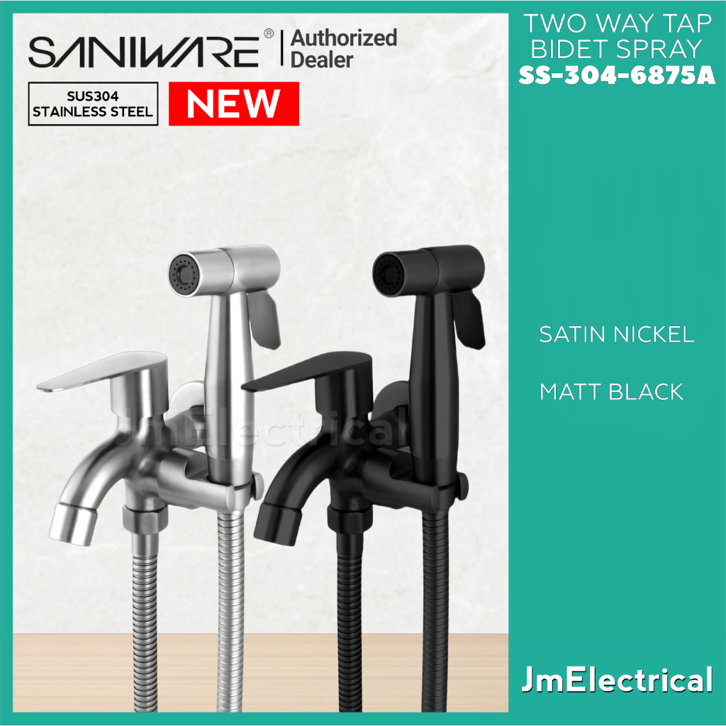 SANIWARE SUS304 Stainless Steel Two Way Tap With Bidet Spray SWP-SS-304 ...