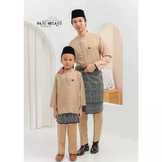 Baju Melayu | Set Ayah & Anak Lelaki | Nude  | Baju Melayu Moden by HABIBI BOUTIQUE