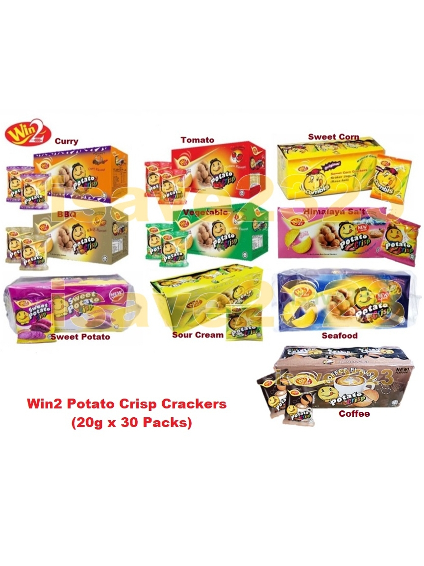WIN2 POTATO CRISP. 20G X 30PCS TOMATO BBQ SWEET POTATO VEGETABLE HALAL ...