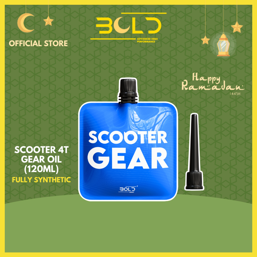 BOLD 120ml 4T Scooter Gear Oil 80w90 Fluid Fully Synthetic Minyak Hitam