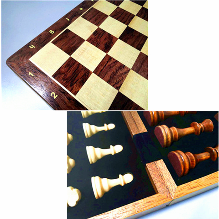 Premium Wooden International VIP Chess Set Walnut Chess Board 45 x 45cm ...