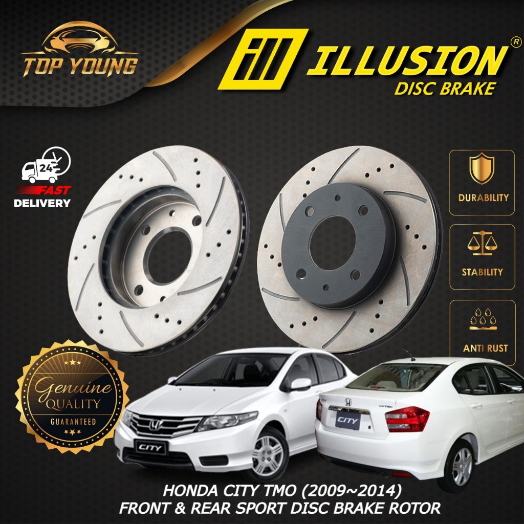 ILLUSION HONDA CITY TMO(2009-2014)FRONT(DEPAN) REAR BELAKANG DISC ROTOR ...
