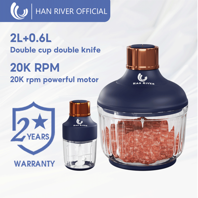 HAN RIVER Blender 2L Double Cup Double Chopper Multipurpose Electric