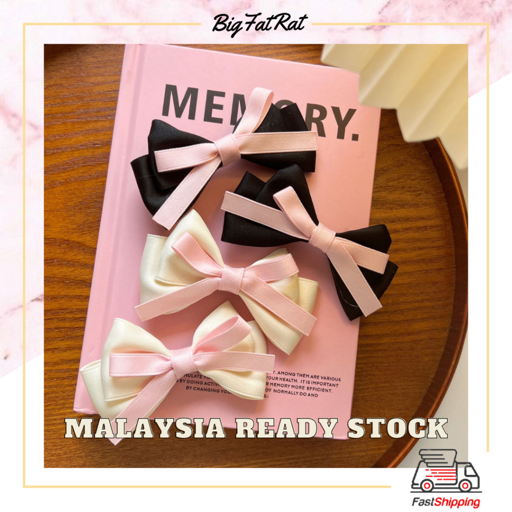 Y2K Cute Small Ribbon Hairclip Lolita Bow Knot 网红甜心少女可爱小蝴蝶结儿童发夹 ...