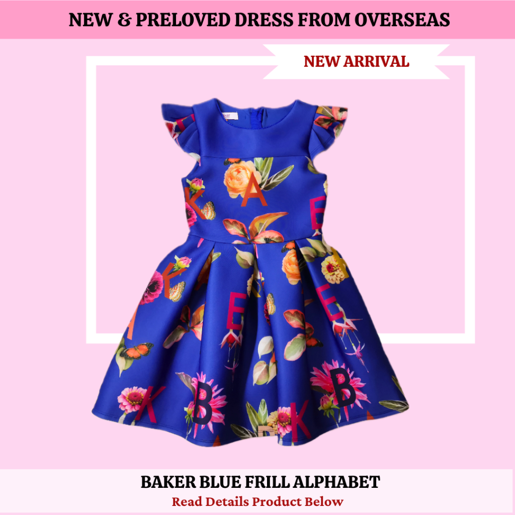6YEARS NEW ARRIVAL SUMMER PARTY DRESS TEDBAKER FLOWER BLUE ALPHABET DRESS BABY KIDS GIRLS Shopee Malaysia