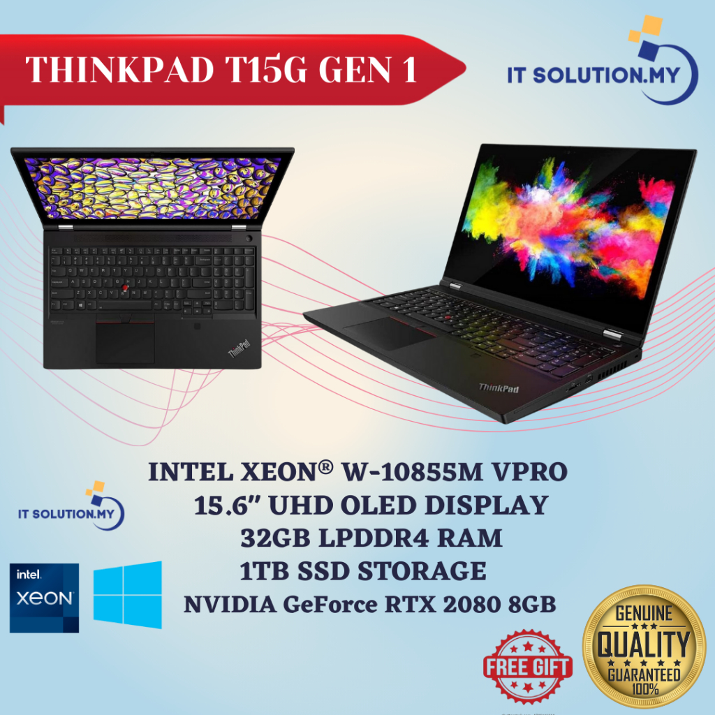 Lenovo ThinkPad T15g Gen 1 ( Work-Station) | Intel Xeon W-10855M vPro ...