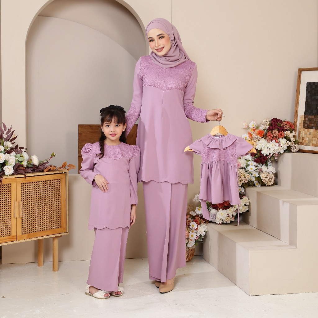 BAJU / DRESS/ KURUNG / MUSLIM / DEWASA Baju Kurung Melur Set Ibu Anak ...