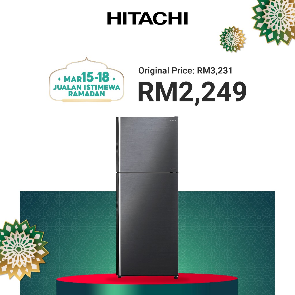 Hitachi Inverter 2 Door Stylish Deluxe Refrigerator 403L (Brilliant ...