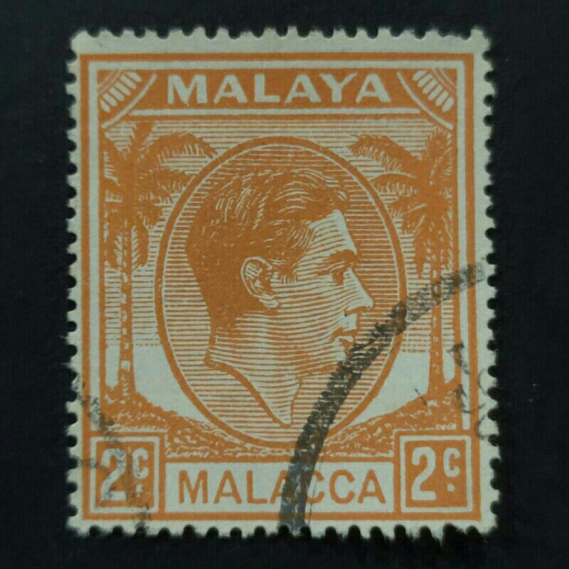 1949-1952 Stamp Malacca-Used Stamp-2c orange & 5c bright purple & 6c ...