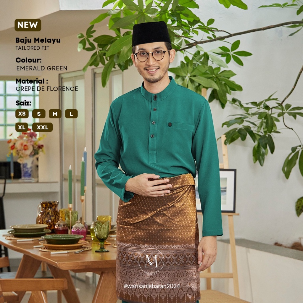 BAJU MELAYU ZIYAD RAYA | EMERALD GREEN| | Shopee Malaysia
