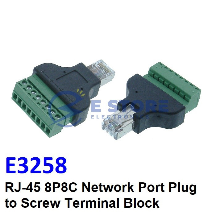 RJ-45 8P8C Network Port Plug to Screw Terminal Block - E3258 | Shopee ...