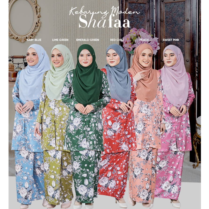 THE SULTANAH Kebarung Moden Shafaa Printed Floral Corak Bunga Plussize ...