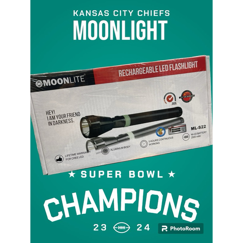 MOONLITE ML-S3 Torch Light Rechargeable Battery LED Long-range Aluminum ...