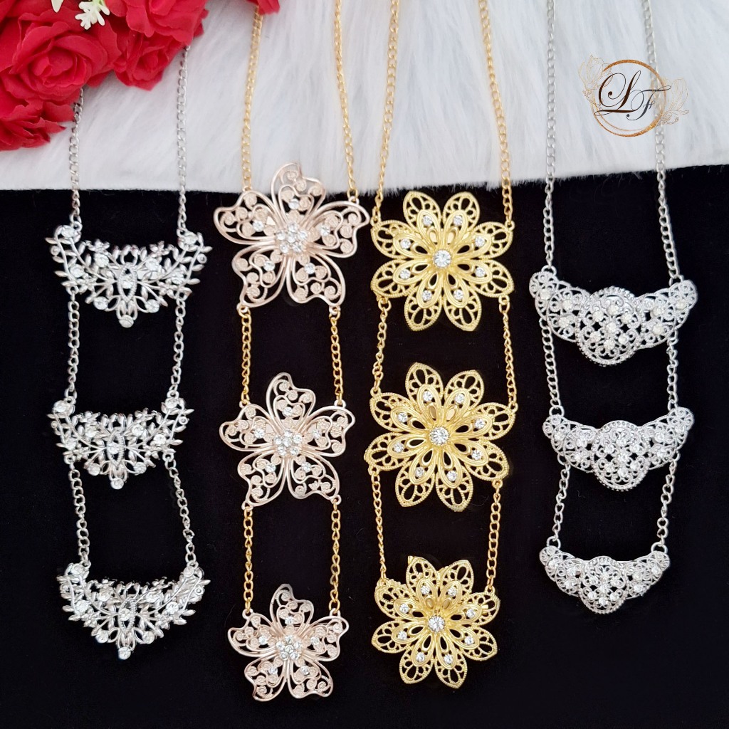 Kerongsang Dokoh Kebaya Eksklusif Berantai Dewasa Pin Brooch Dokoh ...