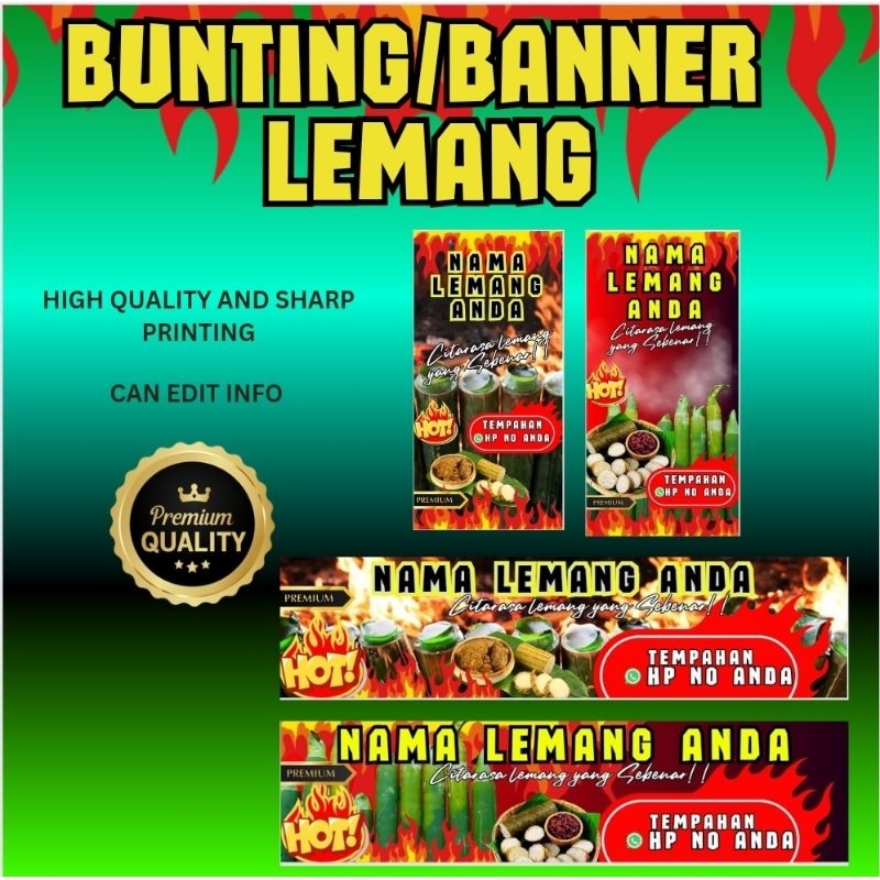 Banner bunting lemang rendang high quality cantik murah | Shopee Malaysia