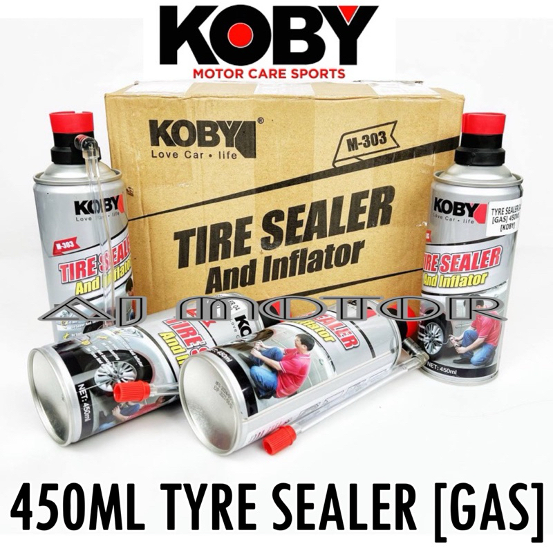 KOBY 450ML TYRE SEALER & INFLATOR GAS TAYAR TIRE MOTO MOTOR MOTOSIKAL ...