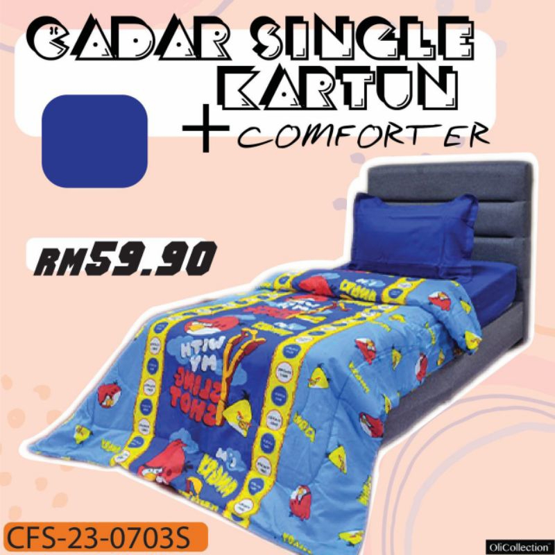 🔥 CADAR SINGLE KARTUN + SELIMUT 🔥 | Shopee Malaysia