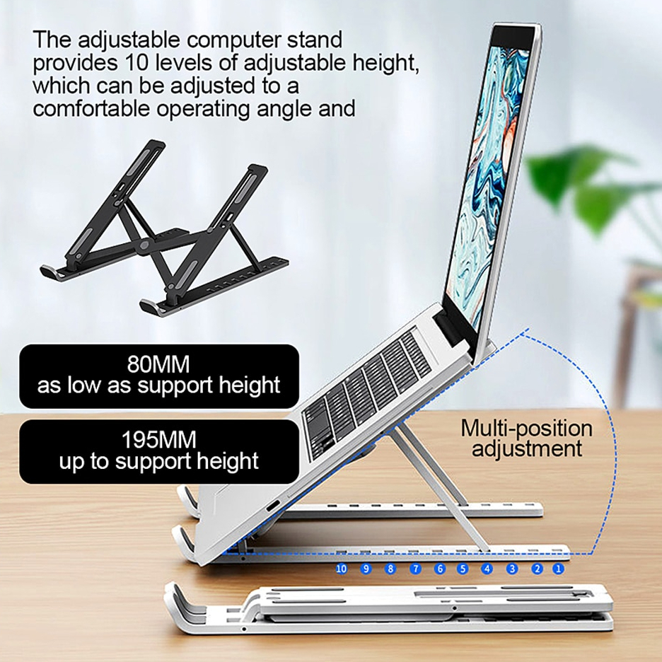 【Fast delivery】10-levels Adjustable Laptop Stand Portable Non-Slip ...