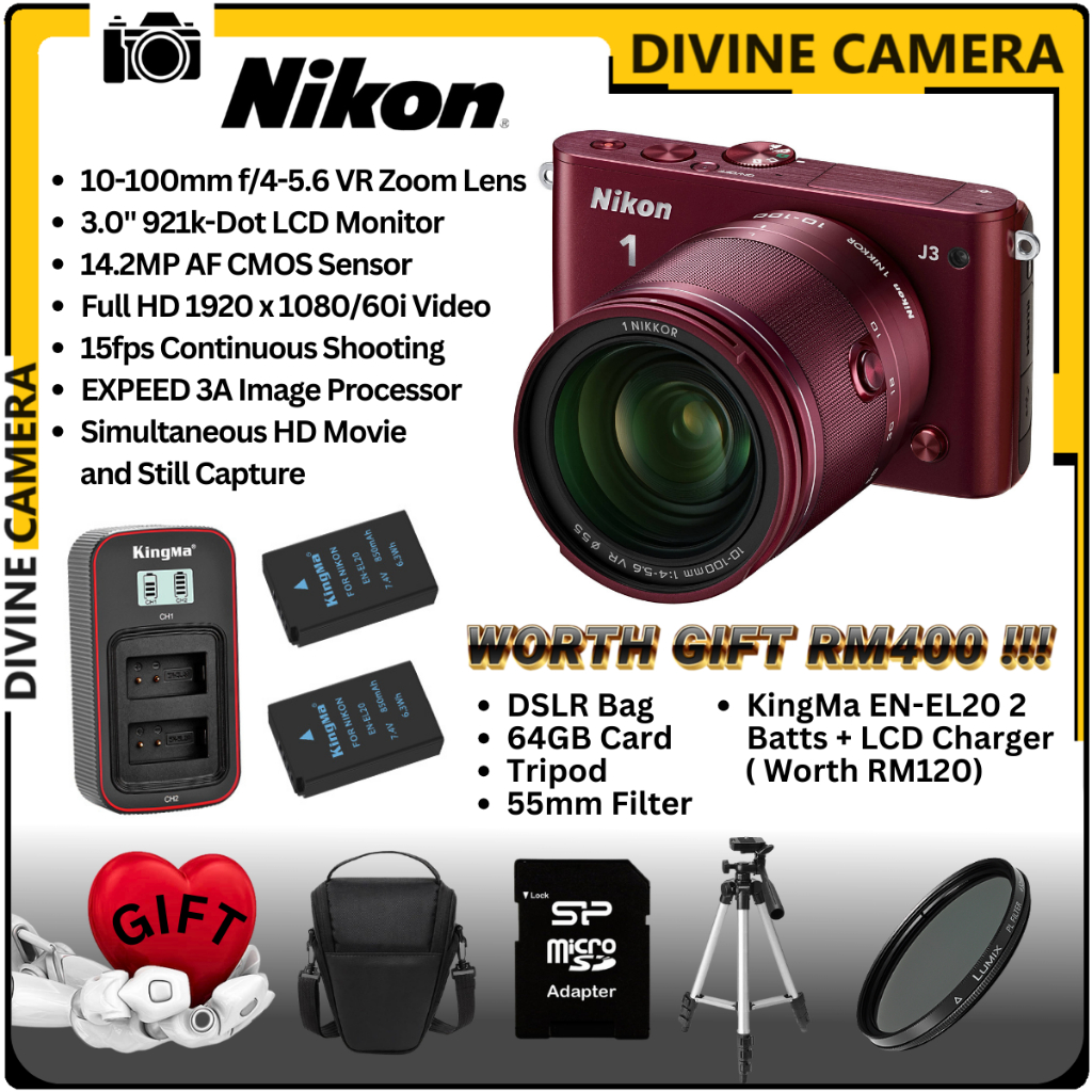 Nikon 1 j3 digital camera offers w/ lens