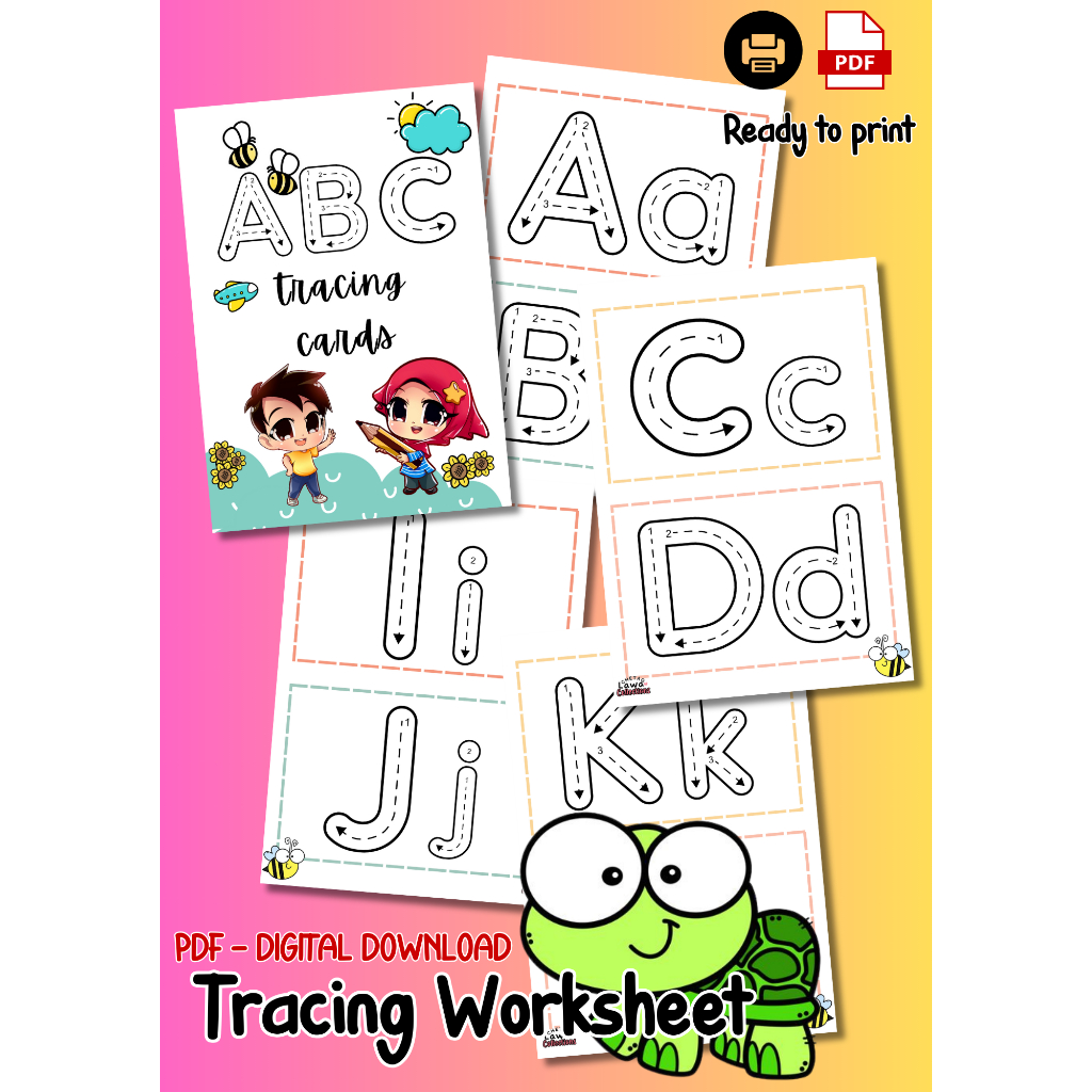 [ Softcopy | PDF ] Latihan Surih ABC Huruf Abjad Tracing Alphabet Trace ...