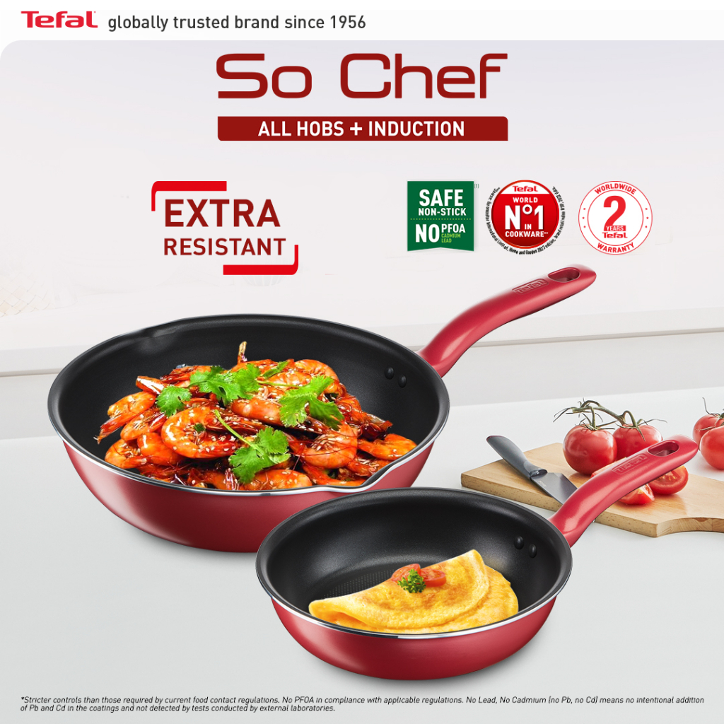 Tefal So Chef Pcs Set Fypan Cm Deep Frypan Cm Shopee Malaysia