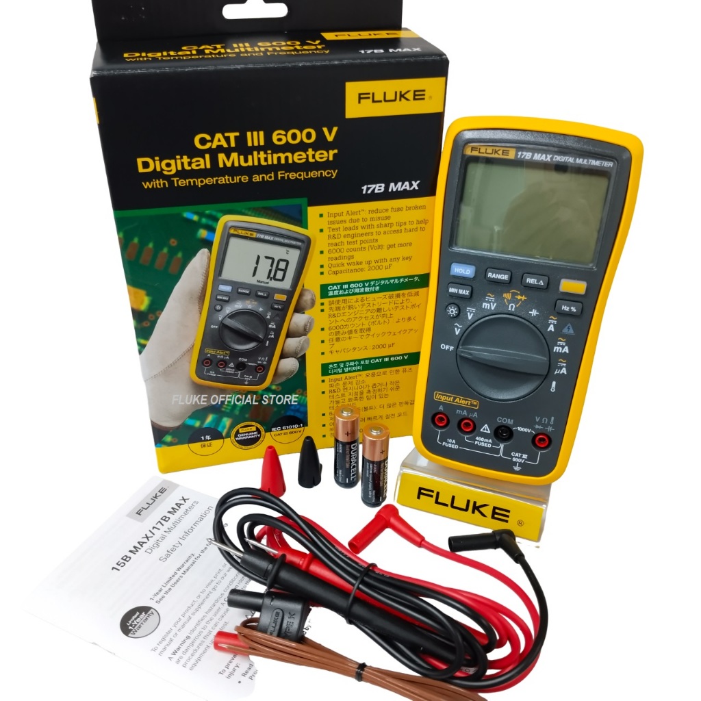 Fluke 17B MAX01/MAX02/MAXKIT Digital Multimeter; Voltage 6000count