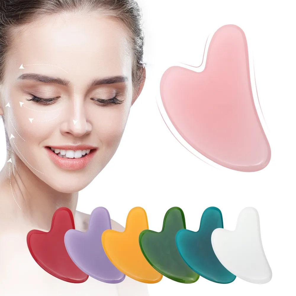 FACE GUA SHA Beauty Resin Gua Sha Board Body Massage tool (URUT MUKA ...