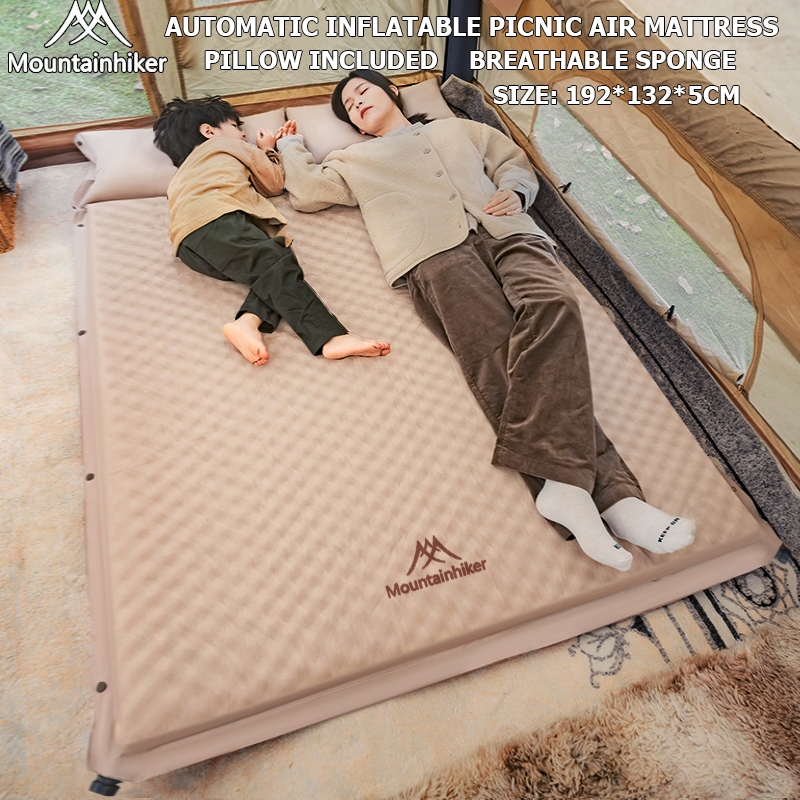 MOUNTAINHIKER 5CM camping automatic inflatable sleeping mat automatic single double air mattress moisture proof portable Shopee Malaysia