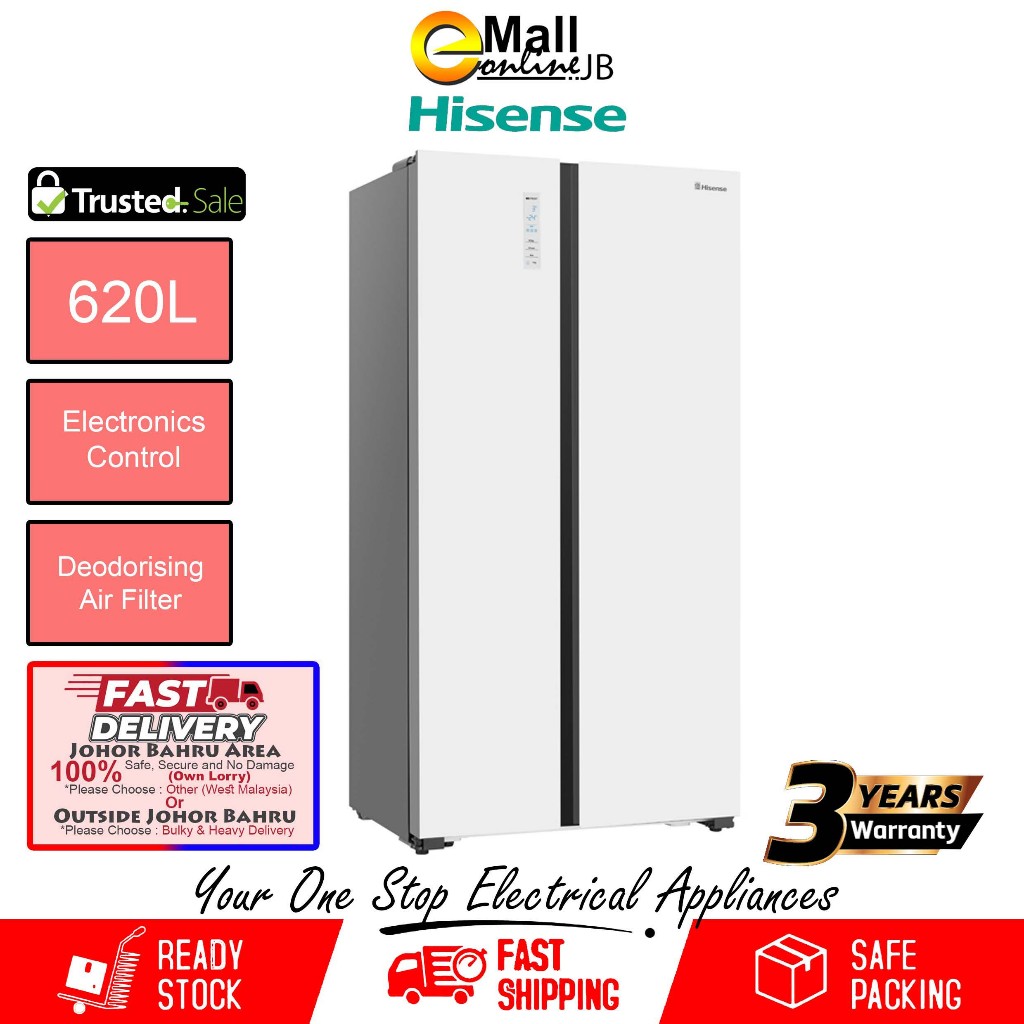 Hisense Side by Side Fridge Inverter Refrigerator 620L RS688N4AWU