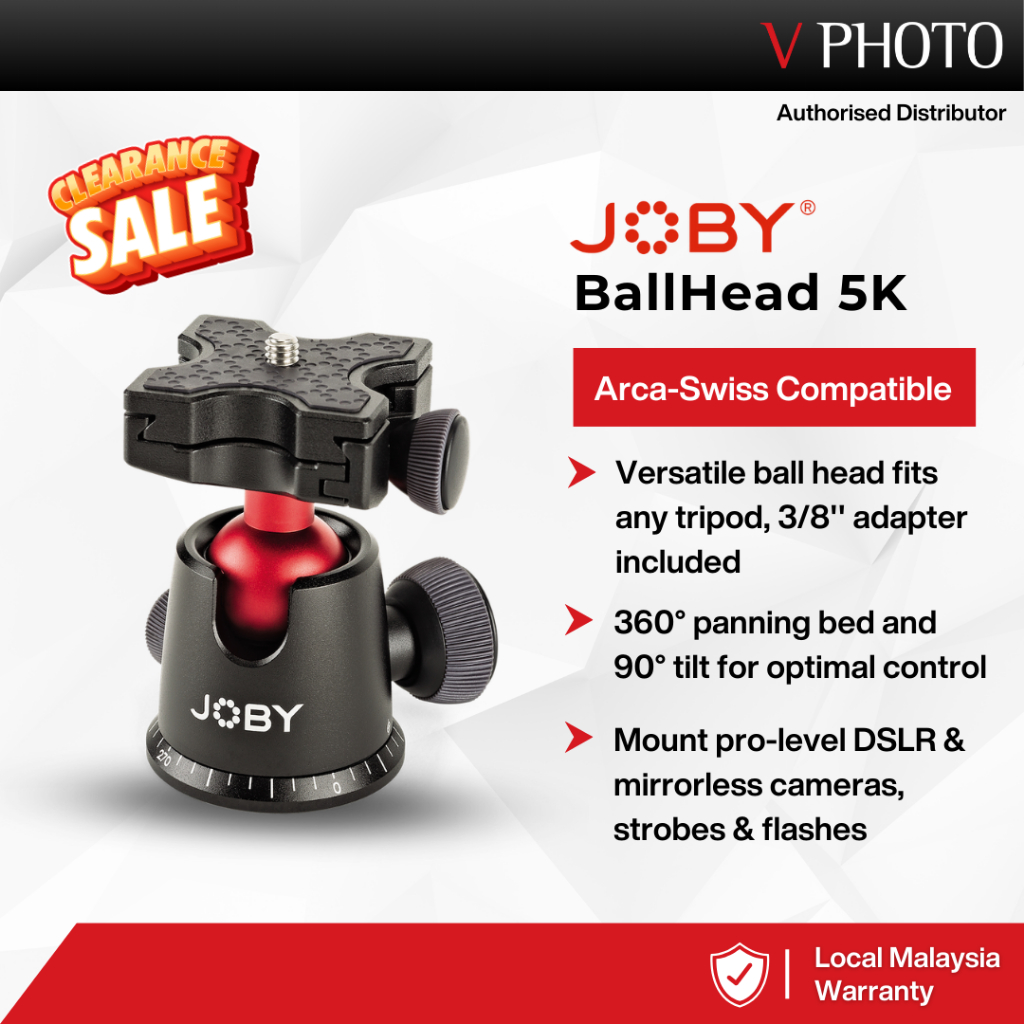 JOBY BALLHEAD 5K (BLACK/RED) Shopee Malaysia