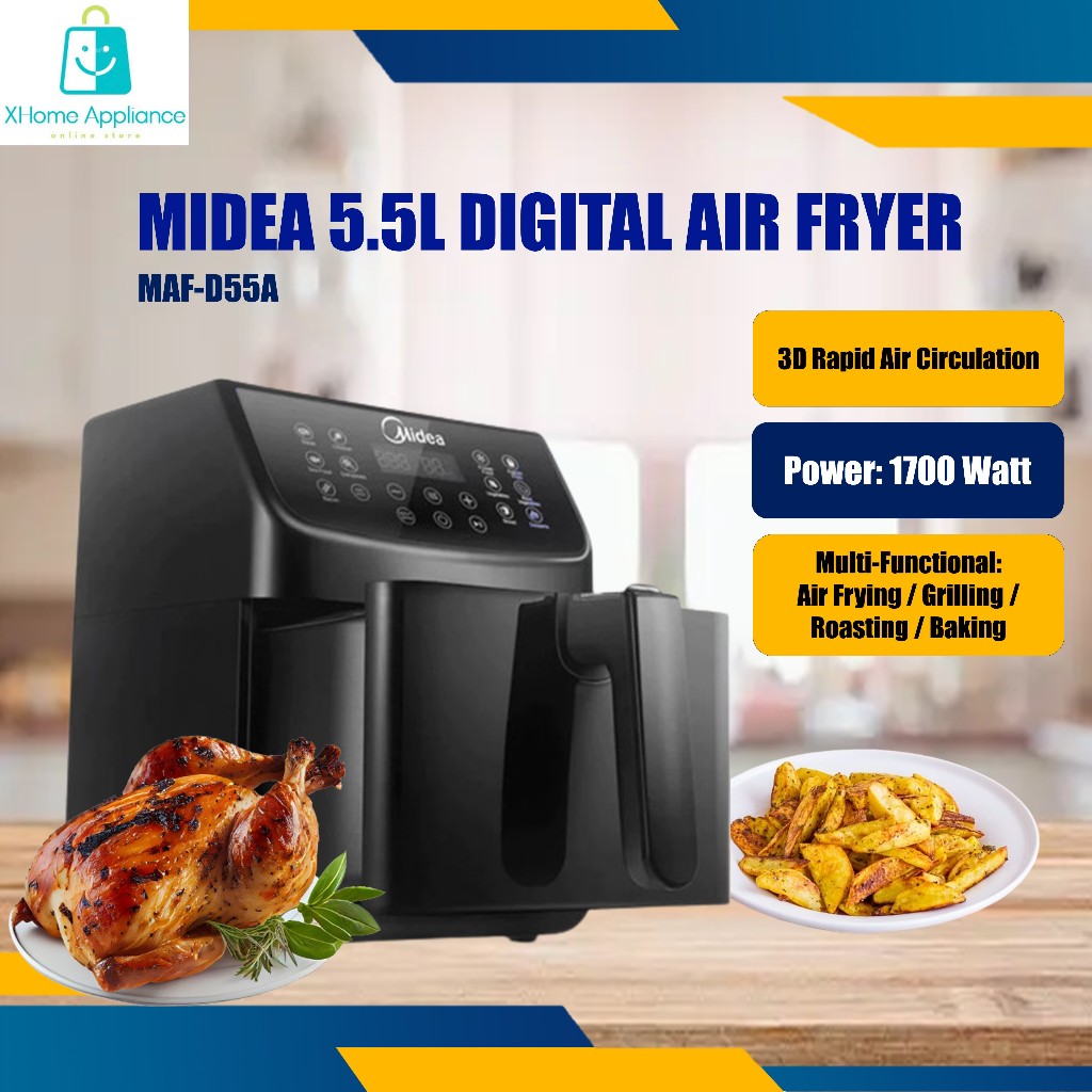 🔥 5.5L MIDEA AIR FRYER 🔥 | Touch Mode Intelligent Air Fryer MAF-D55A ...