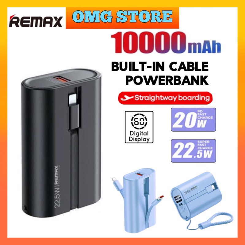 REMAX RPP572 10000mAh Powerbank Super Mini Power Bank Built-in Cable QC ...