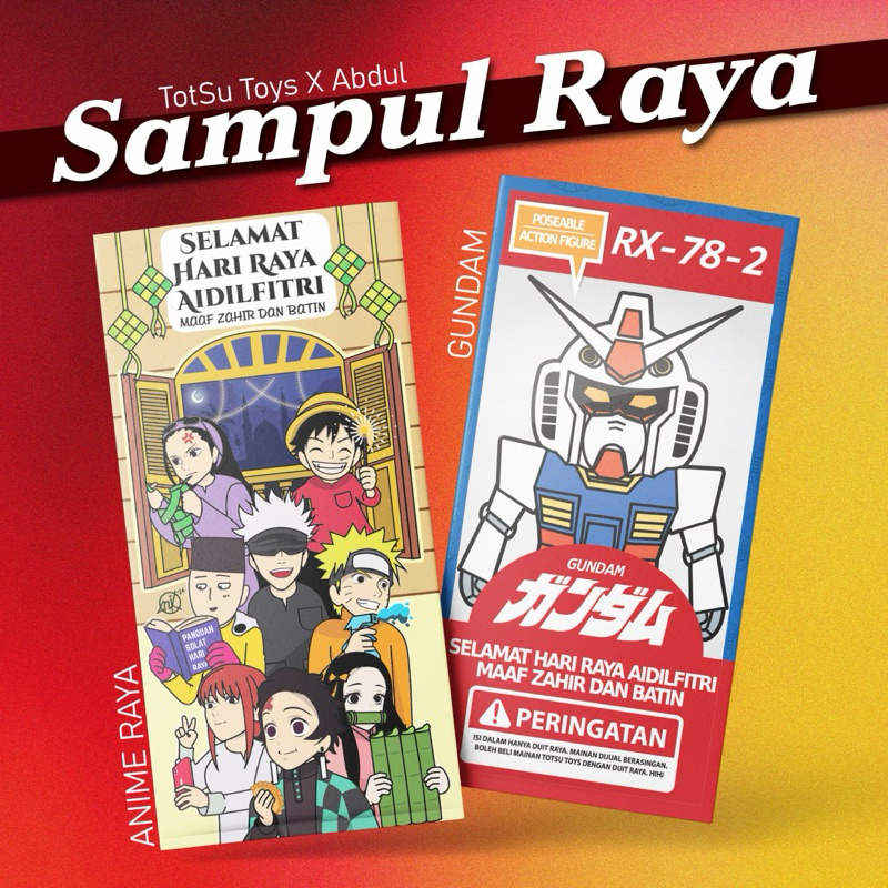 Sampul Raya Gundam Anime One Piece Demon Slayer Jujutsu Kaisen Naruto 