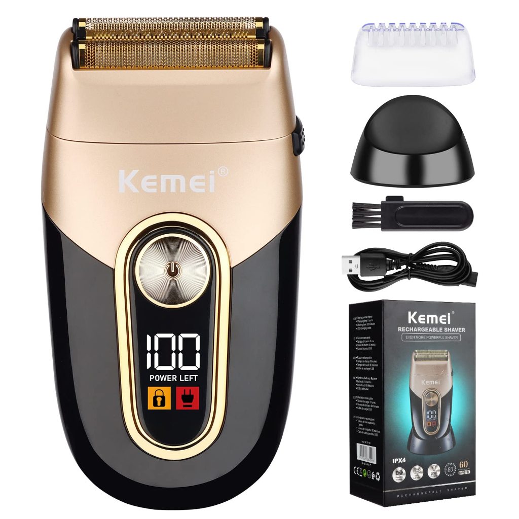 Kemei Foil Professional Electric Shaver for Men Razor with Bald Trimmer