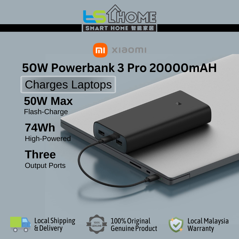 Xiaomi Mi Powerbank Pro 3 20000mAh 50W USB-C Super Fast Charging ...