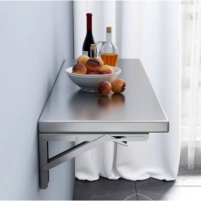 Minimalist kitchen 304 stainless steel folding table storage rack ...