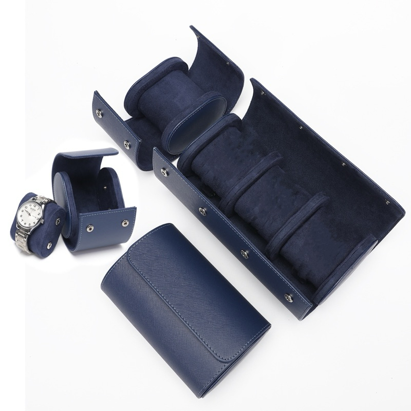 Luxury Design Watch Roll Travel Case Storage Roll Organizer With Blue ...