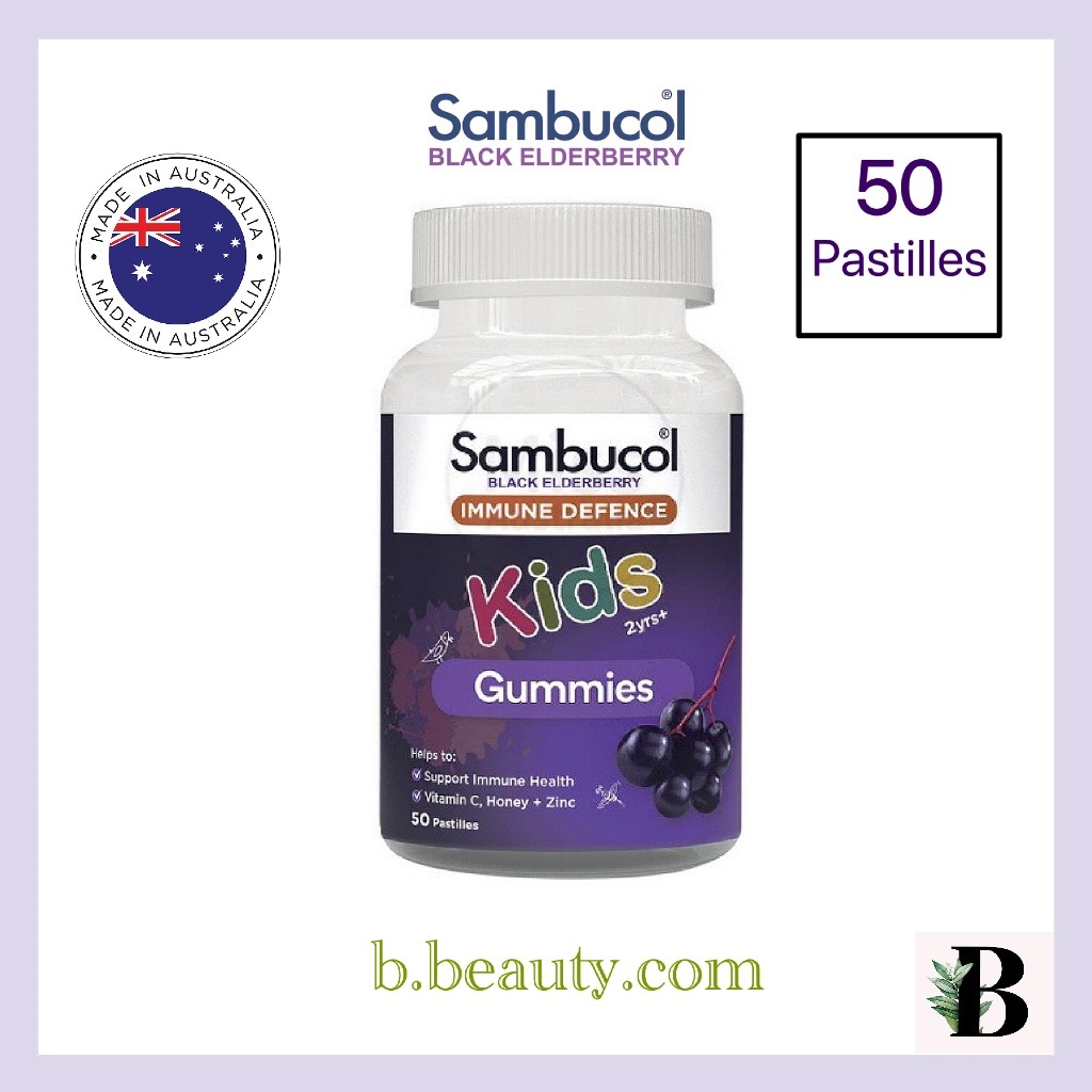 Sambucol Black Elderberry Kids Gummies Vitamin C Zinc Immunity (50's ...