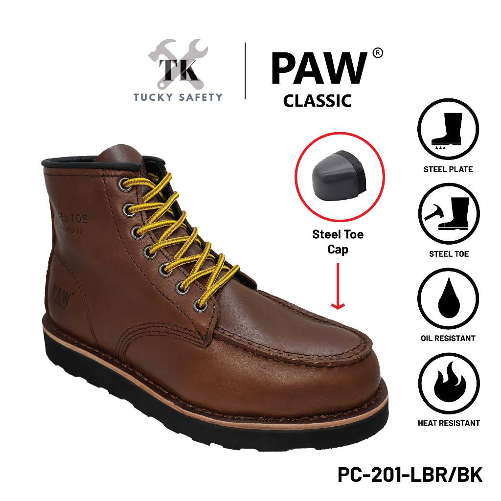 PC 201 PAW CLASSIC MEN S HEAVY DUTY SAFETY BOOT KASUT KERJA LELAKI SAFETY BOOT STEEL TOE STEEL PLATE SAFETY BOOT Shopee Malaysia