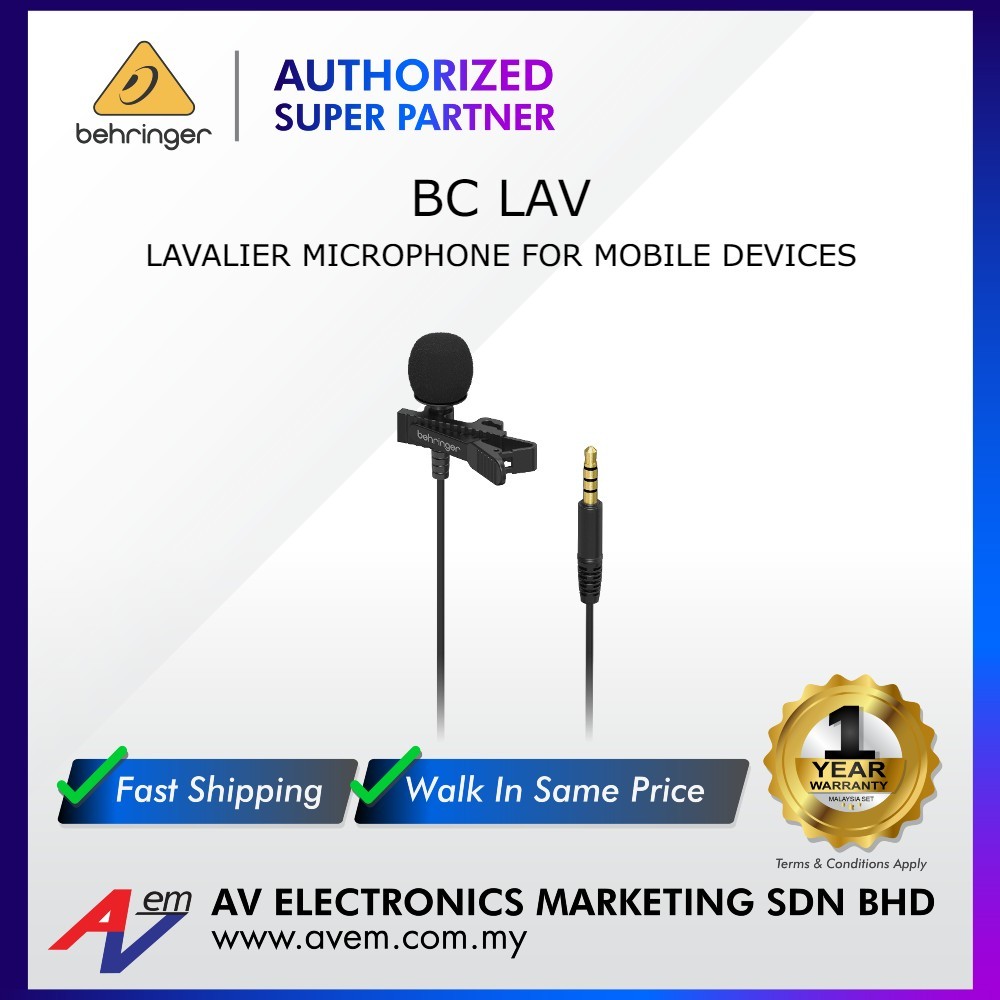 BEHRINGER BC LAV Lavalier Microphone for Mobile Devices | Shopee Malaysia