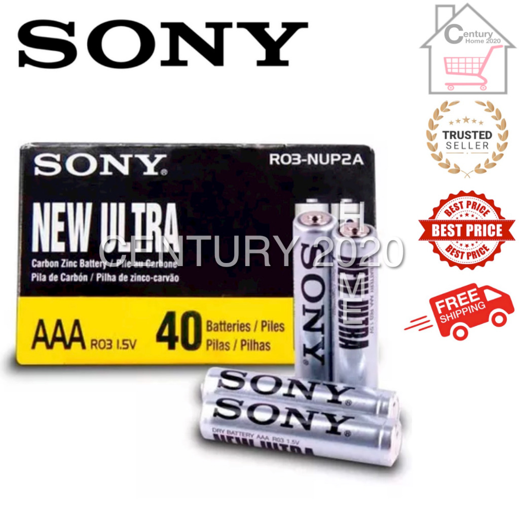 SONY AAA New Ultra Battery AAA R03 1.5V 40pcs/box | Shopee Malaysia