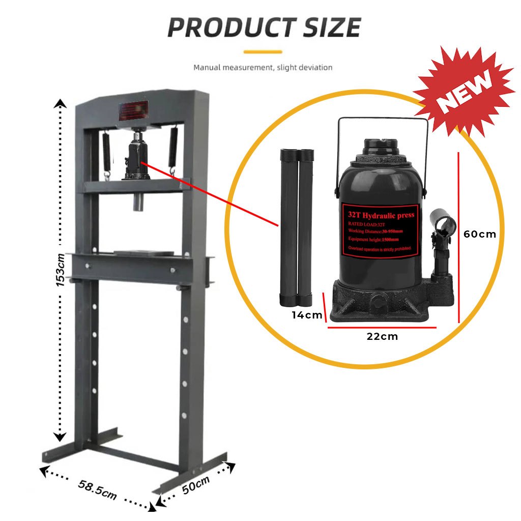 Upgraded Thickness 32Ton Heavy Duty Hydraulic Shop Press Machine Car ...