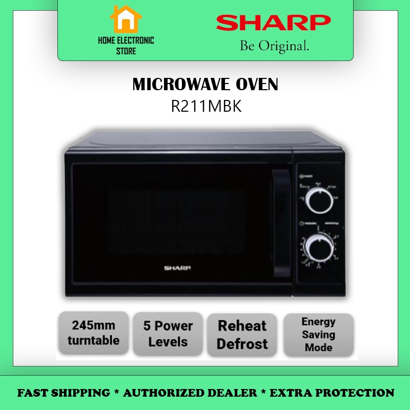 Sharp R211MBK Microwave Oven 20L 5Power Levels Basic 700W Mechanical